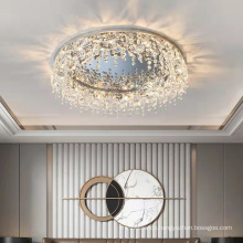 Luxury mirror chassis crystal pendant ceiling lamp